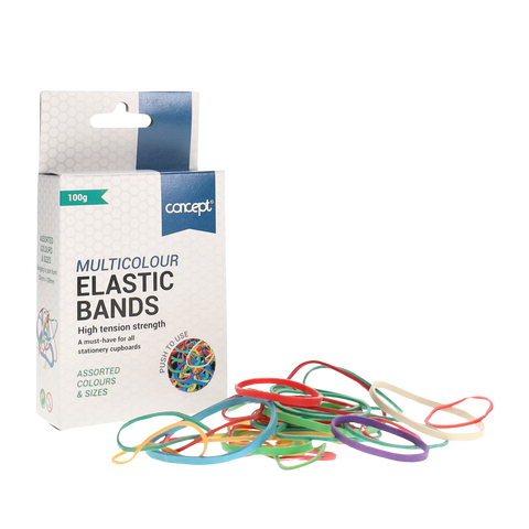 100g Box Elastic Bands Asst Sizes
