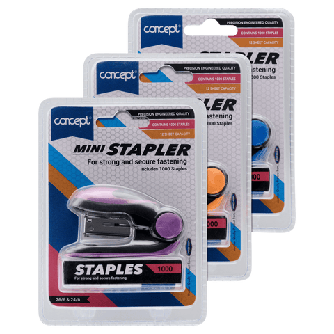 26/6 Mini Stapler & Staples Set Asst